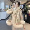Nouveau Style chinois manteau de fourrure femmes Imitation renard clou perle Tang costume cape châle hiver