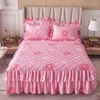 Bed Skirt Household Thick Cotton Korean Style Princess Bedspread Anti Slip Minimalist Protective Cover