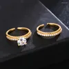 Cluster Ringen Ms 2PCS INGELEGD Grade Zirkoon Ring Hoge Kwaliteit Belangrijkste En Vice Ontwerp Voor Vrienden Verjaardagsfeestje Mode-sieraden