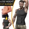 Homens corpo shaper cintura trainer cinto seu abdômen suor colete emagrecimento roupa interior camisa de perda de peso gordura treino regatas 240306