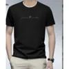 Linghao Kleding Heren T-shirt met korte mouwen Zomer Nieuwe kwaliteit Business Casual ronde hals