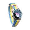 Nuovo simpatico cartone animato Unicorno per bambini Canvas Band Girl Student Quartz Night Glow Pointer Watch