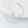 Bangle Sorte Venda Moda Simples Pulseira Abertura Rosa Banhado A Ouro Brilhante Feminino Cuff Natal Banquete Presente