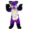 Costumes de mascotte Super mignon violet Husky Halloween personnage de chien tête de vacances Costume de fête fantaisie taille Adt anniversaire livraison directe Appar Otid5