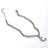 Link Bracelets Lovely Star Moon Charms Pendant Stainless Steel Bracelet Anklet Charm Jewelry SSL012