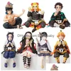 Brinquedo de descompressão 14cm Demon Slayer Figura Kimetsu No Yaiba Action Nezuko/Tanjirou/Zenitsu/Inosuke/Shinobu/Miritsu Estatueta Dol Drop D Dhkp2