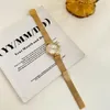 Relógios de pulso francês vintage medieval nicho design luz luxo high-end sentimento pequeno relógio de ouro feminino