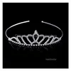 Party Favor Shiny Crystal Bridal Tiara Girls Birthday Crowns Pageant Sier Plated Crown pannband Tiaras tillbehör Drop Delivery Home DHGK5