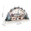 زخارف عيد الميلاد سطح المكتب الحلي الخشبية LED LED LEMINOUNT LUMINOUS XMAS Village Home Decoration P0828 Drop Drovers Garden Festive PA DHD5E