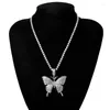 Chaînes Déclaration de luxe Papillon Tennis Chaîne Collier Collier Pour Femmes Cristal Strass Pendentif Bijoux