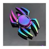 Spinning Top Colorf Liga de Zinco Fidget Spinner Rodas Gyro Brinquedos Metal Bearing Rainbow Hand Spinners Foco Anti-Ansiedade Brinquedo Alivia A DH210