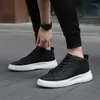 Casual Shoes For Men Fashion Sports Male Sneakers Trend äkta läder 2024 Flat Running Large Size 39-46 White