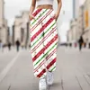 Women's Pants Christmas Women Trousers Snowflake Santa Print Long Elastic Waist Leggings Streetwear Tree Casual Daily