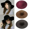 Chapeaux larges seau Chapeaux de seau nouveau automne hiver femmes chapeau de Bowling élégant doux Vintage feutre Fedoras mode solide femmes doux chapeau large chapeau haut de forme rond 24323