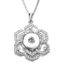 Collier à boutons-pression en forme de fleur en métal et cristal, 18mm, pendentifs à boutons en métal, bijoux pour femmes