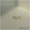 Solitaire Ring New INS Trendy 18K PVD PVD مطلي بالفولاذ المقاوم للصدأ الحد الأدنى اللطيف الزركون الأبيض الزركون المخصص نساء إسقاط تسليم JE DHRC4