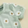 Kleidung Sets Kleinkind Baby Girl Summer Clothes Outfit Set Daisy Print Kurzarm T-Shirt Tops und Shorts