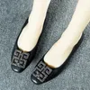 Casual Shoes Big Size 35-43 Ladies Rhinestone Buckle Decoration Ballerinas Female Ballet Flats Women's Genuine Cow Leather