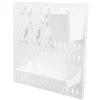 Storage Shelf Peg Board Rack Pegboard Wall Organizer Door Back Suite Display Stand for Craft Shows White Home Supplies Office 240319