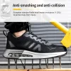 부츠 Waliantile New Air Cushion Safety Shoes Sneakers 남성 여성 천자 증명 안티시 치는 작업 부츠 남성 강철 발가락 파괴 가능