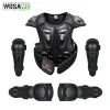 Safety Wosawe Children's Elbow Kne Pads Motorcykel rustningsjacka Back Protection Gear Mtb Joelheira Knepads Knee Brace Protector