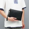 New Mens Woven Handbag Large Capacity Soft Leather Envelope Bag Trend Business Live Broadcast