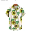 Mäns casual skjortor mens hawaiian skjorta 3d solros tryck t-shirt blommig en rad knapp skjorta lapel stor 5xl casual stil mens strand l240320