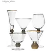 Verres à vin Verres à vin rouge créatifs avec diamants bords plaqués or verre desserts verre champagne L240323