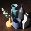 Vases Vase en céramique nordique Art géométrique décoratif conteneur d'arrangement de fleurs pour la décoration de la maison ornements de salon