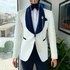 Men's Suits Vintage Jacquard Men Slim Elegant Shawl Lapel Single Button Suit Fashion Banquet Prom Party Wedding Tuxedo 2 Piece Set