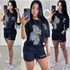 Women 2 Piece Set Designer Tracksuits Outfits Plus Size T Shirt Pants Jogger Sport Suit Fashion Letter Print O-neck tops And Shorts Jogging Suits Sporting Clothing