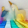 فرز تداخل التراص ألعاب Lucent Building Toys Rainbow شفافة أكريليك التعلم الهدايا للأطفال