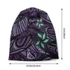 Berets Purple Paradise Hawaiian Samoan Polynesian Tribal 1506 Cienkie czapki czapki czapki czapki SKI Ski miękkie czapki maski