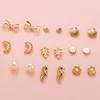 Boucles d'oreilles à clous, 9 paires, créatives, jolies perles d'éléphant, Atud féminin pour femmes, accessoires de fête, bijoux cadeau