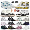 Vivid Sulfur 4S Bleu militaire J Balvin Chaussures de basket-ball Blanc Thunder Midnight Navy 4s Black Cat Bred University Blue Sneaker Trainer 11S Space Jam Cool Grey