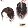 Toppers Women Curly Hair Toppers Breathable Human Hair Wigs Hand Made Swiss Net Natural Lady Clips Topper 13x14cm Curly/Straight Hair