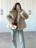 Womens Fur Coat Sweetheart 2024 New Winter Hair Knitted For Women Youth Versatile Puffy Jacket Ladies Clothing 240323