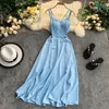 Casual Dresses Bodycon Backless Dress 2024 Women Solid Slim A-line Robe Summer Sexy Beach Holiday Camisole Ladies Clothes Vestidos