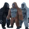 Mascottekostuums 2,2 m Iatable zwarte gorilla mascottekostuum echte harige King Kong opblaaskostuum voor Halloween karakter fancy dress