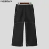 Mode Style décontracté hommes pantalons INCERUN lâche confortable pantalon élégant mâle fermeture éclair fendu Micro Pull pantalon S-5XL 240312