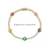 Chain Spring Anlände Fashion Jewelry M Prong Set CZ Tennis Rainbow Daisy Flower Charm Colorf Armband 230508 Drop Leverans Armband DHSAZ