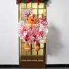 Decorative Flowers Gingerbread Man Wreath Cute Boy Front Door Stuffed Garland Ornament Decorations For Wall Window