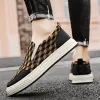 Boots Canvas Casual Shoes For Man Spring Fashion Threedimensional Checkered Flat Fisherman Shoes For Men New Designer Slipon Loafers