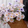 Decorative Flowers 52cm White Daisy Artificial Flower Long Branch Wedding Home Garden Decoration DIY Bridal Silk Floral Bouquet