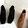 Сапоги Weaven Shoes для женщин бархатных женских квадратных пальцев.