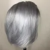 Perruques en dentelle Gris Pixie Cut Short Blunt Bob Bob Front Heuvrants pour femmes Transparentes 613 Frontal 13x6 HD 150% DROP DIVRITE