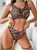 Bras Sets SINGREINY Sexy Leopard Slim Erotic Underwear 2024 Strapless Club Shapewear Fashion Ladies Gauze Corset Lingerie Suits