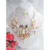 ネックレス・イヤリングセット花嫁ivie groomnigerian Wedding Makeup Beads Naija Shell 20 "