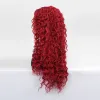 Парики Синтетические парики Афро-кудрявые вьющиеся парики для чернокожих женщин Длинные волнистые парики с закрытием Термостойкие красные парики для косплея