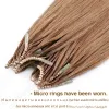 Extensions Snoilite 8D Natural Hair Extensions Human Hair 50pcs 0.6g/s Micro Ring 18Inch Blonde Micro Link Hair Loop Extension For Women